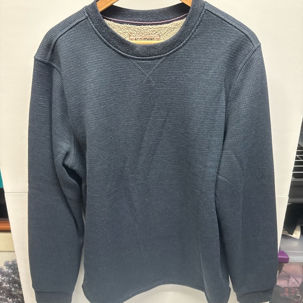 Men's Waffle-Knit Crewneck Sweater - Blue